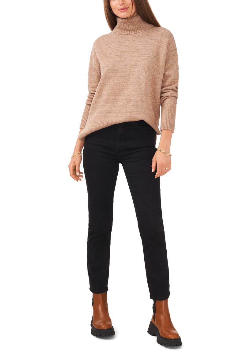Textured Turtleneck Sweater, Alternate, color, TAUPE