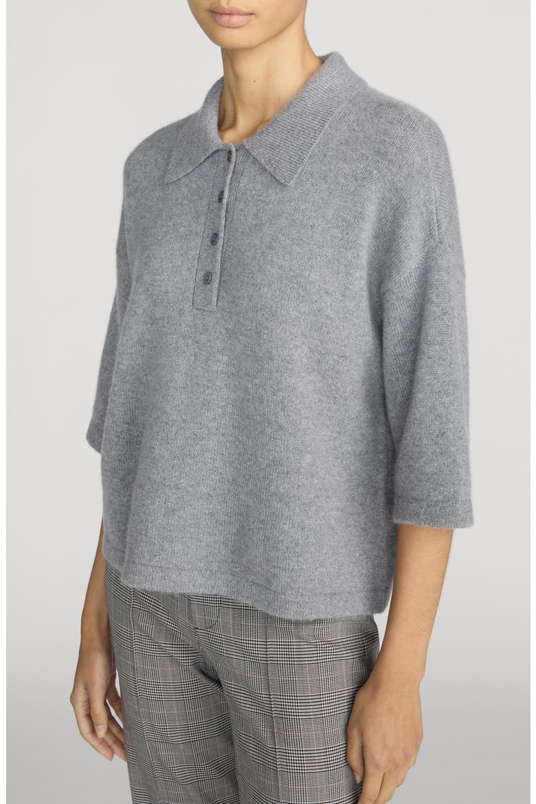 The Academy Cashmere Polo Sweater, Alternate, color, GRAPHITE GREY