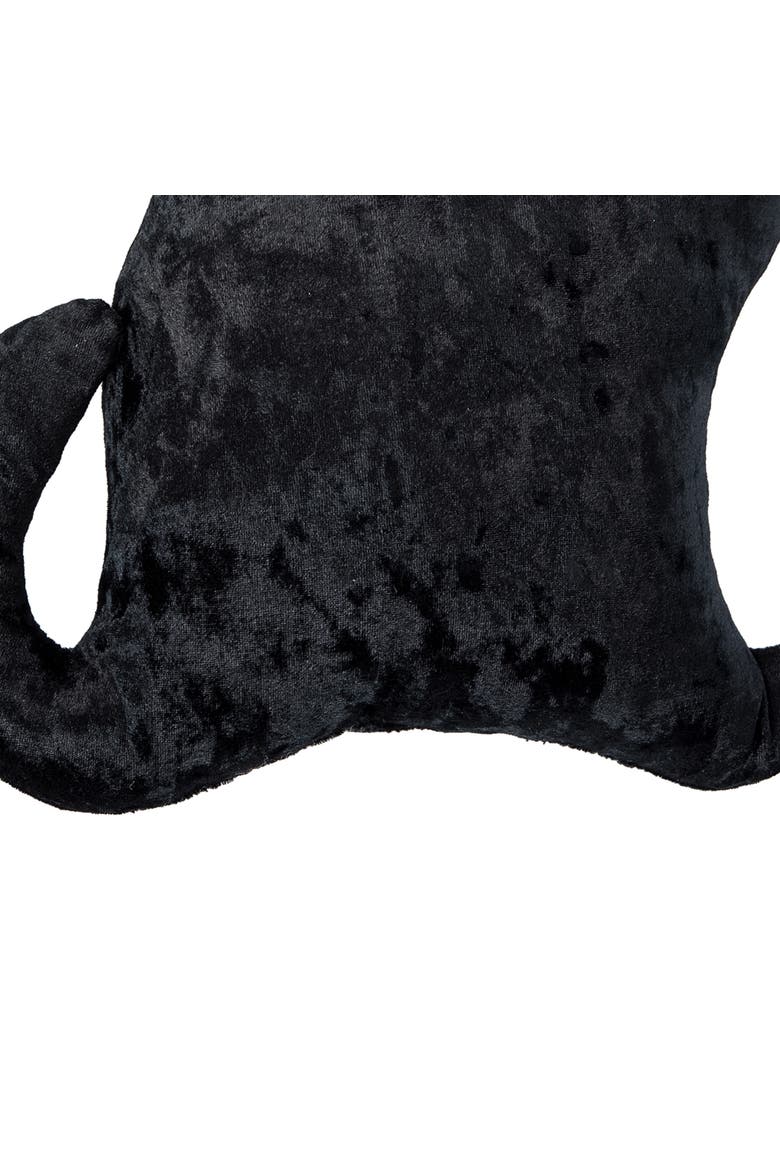 Black Cat Shaped Halloween Small Accent Pillow 12.5" x 16.5", Alternate, color, Black