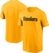 Nike Men's Nike Gold Pittsburgh Steelers Primetime Wordmark Essential T-Shirt