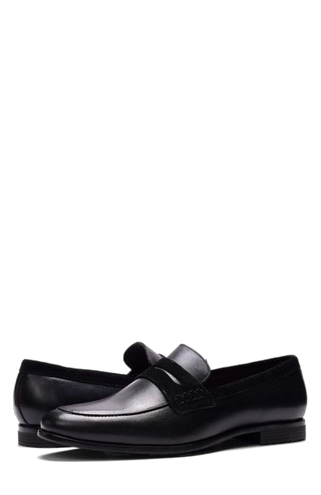 CARLOS SANTANA Leon Penny Loafer, Alternate, color, Black Leather