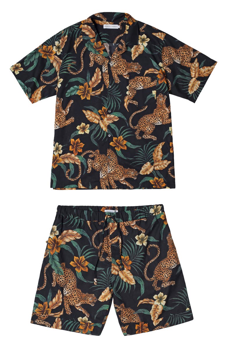 Desmond & Dempsey Cuban Print Cotton Short Pajamas, Alternate, color, 