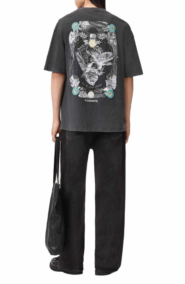 AllSaints Mysteries Cotton Graphic T-Shirt, Alternate, color, Washed Black