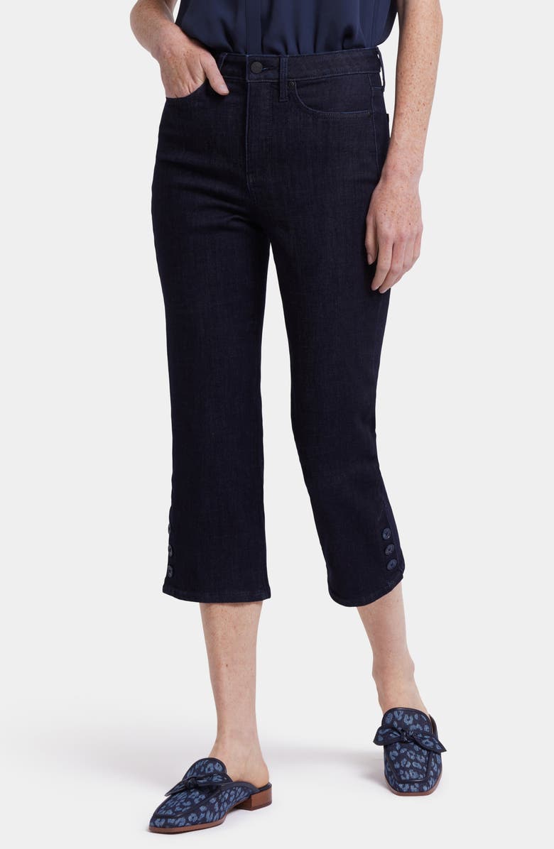 NYDJ Joni High Waist Button Detail Capri Jeans, Main, color, Rinse