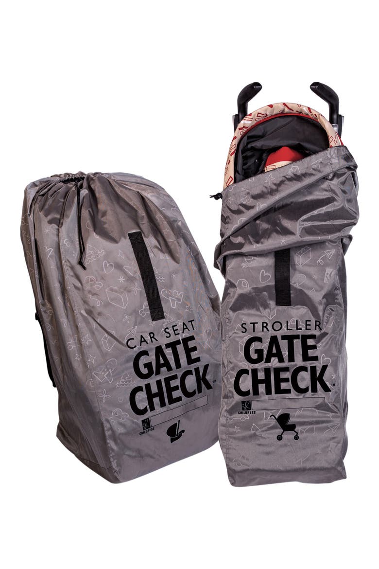 Gate Check Car Seat & Single Stroller Bags Set, Main, color, GREY