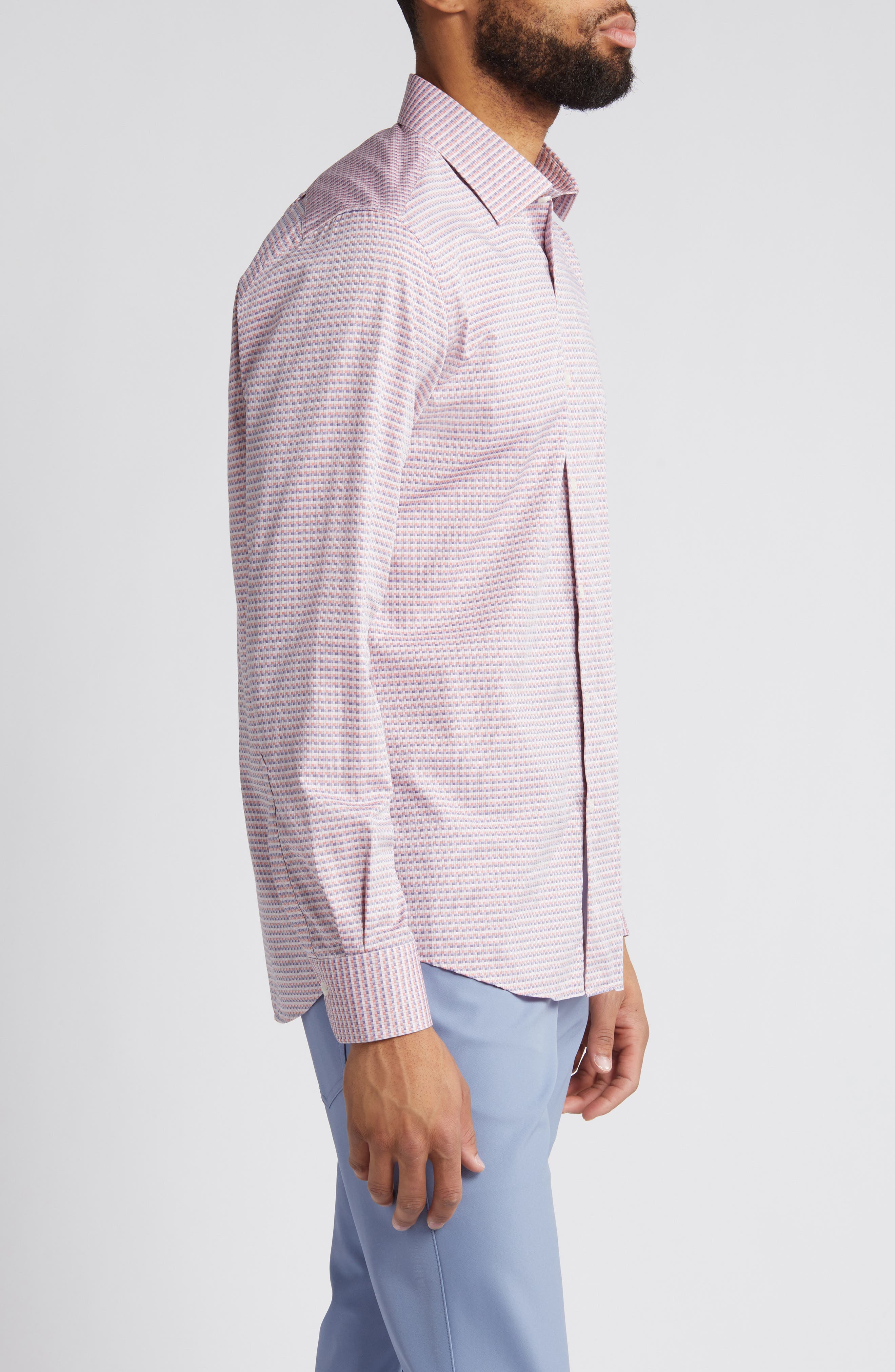 Scott Barber Dobby Micro Pattern Button-Up Shirt (Men) | Nordstrom