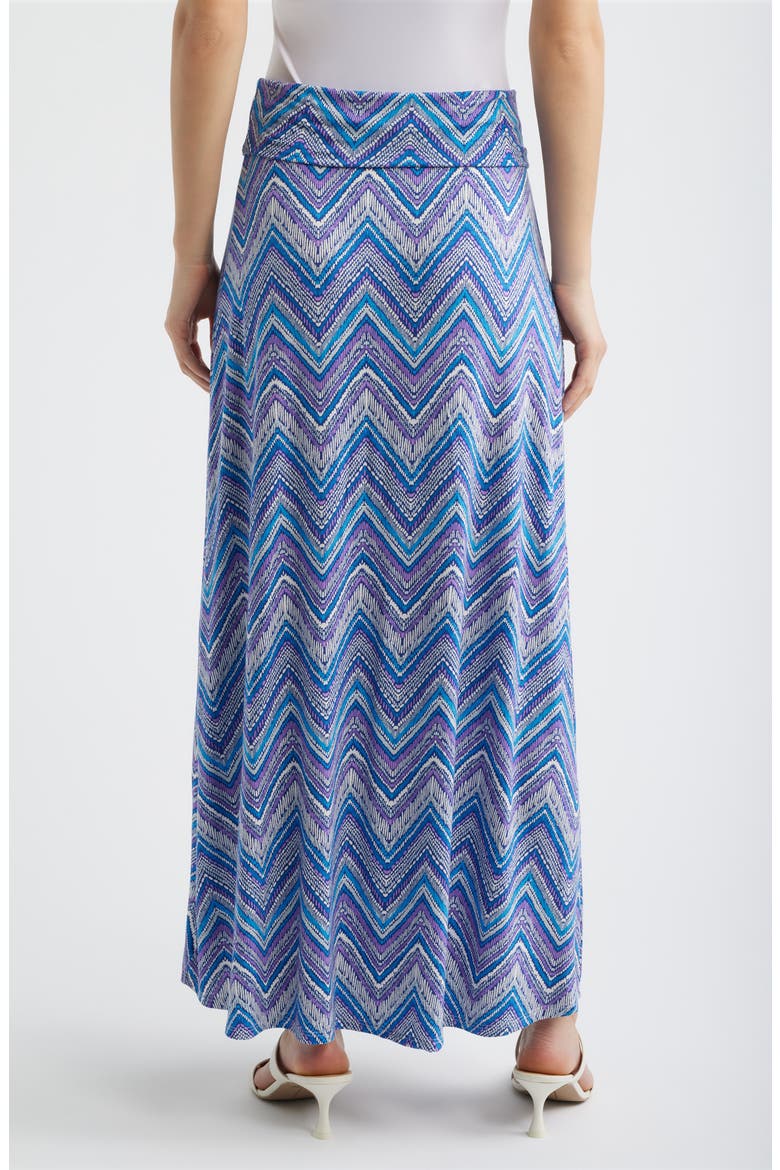 Roll ZIgzag Floral Print Maxi Skirt, Alternate, color, BLUE