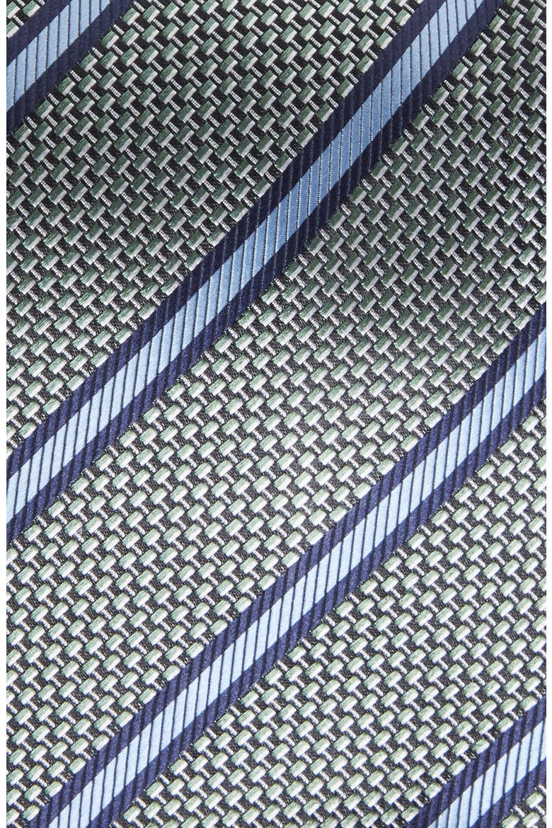 Paglie Bold Stripe Mulberry Silk Tie, Alternate, color, GREEN/ BLUE