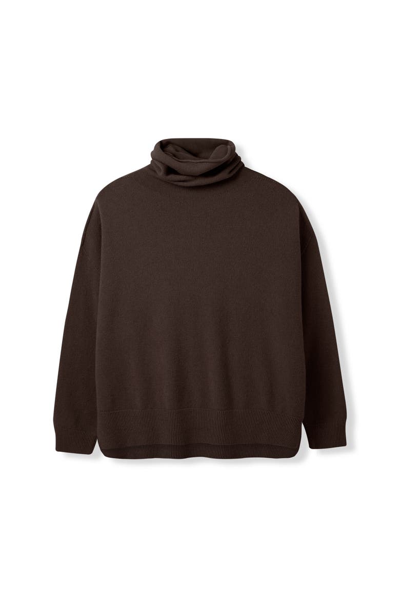 Slouchy Roll Neck Jumper, Alternate, color, Chocolate
