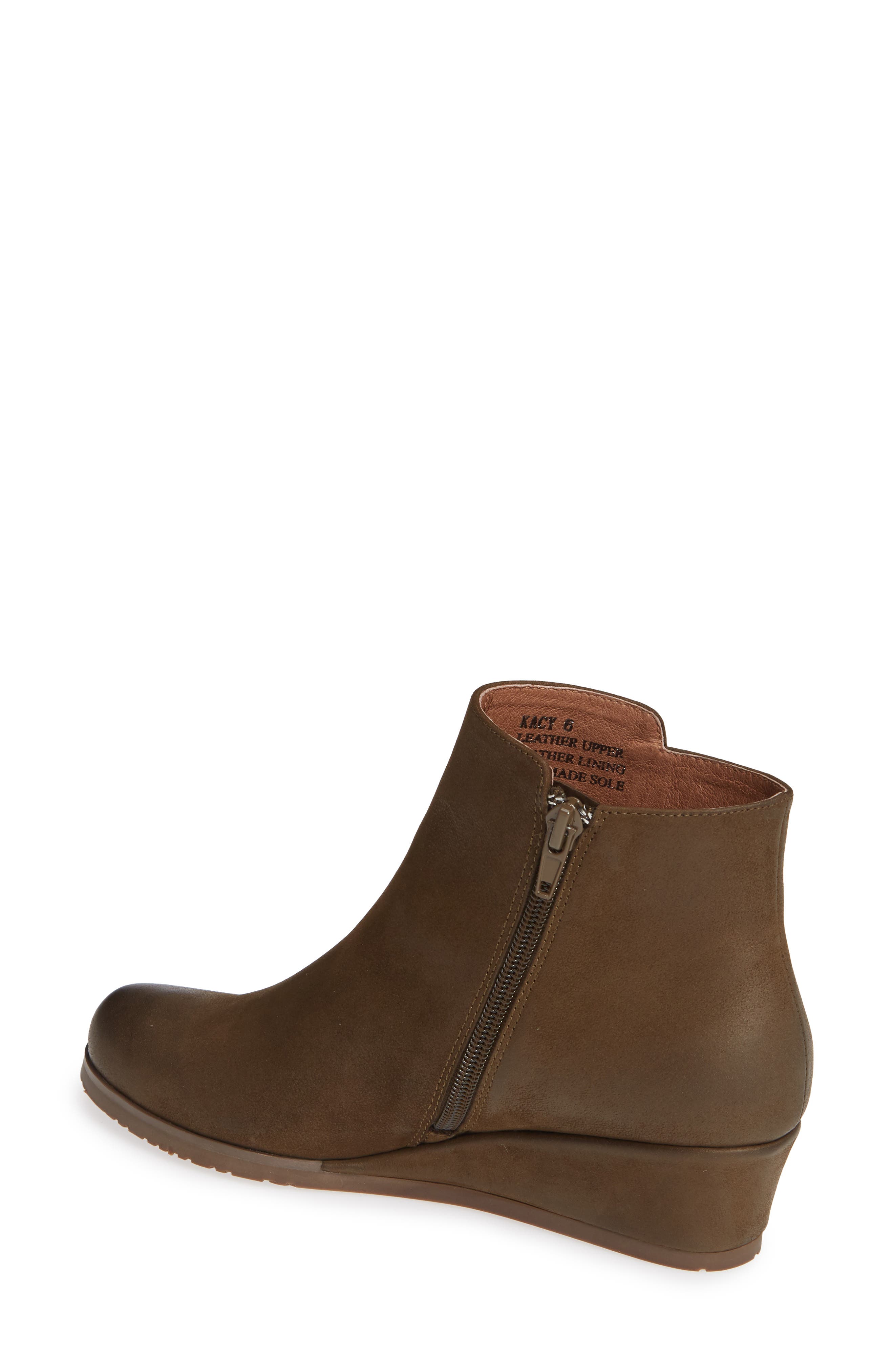 Kacy Wedge Bootie, Alternate, color, KHAKI LEATHER