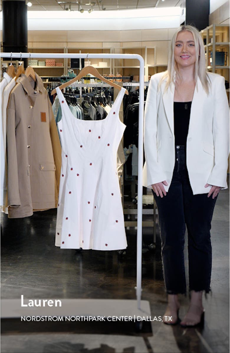 Wells Ladybug Print Stretch Cotton Minidress, sales video thumbnail