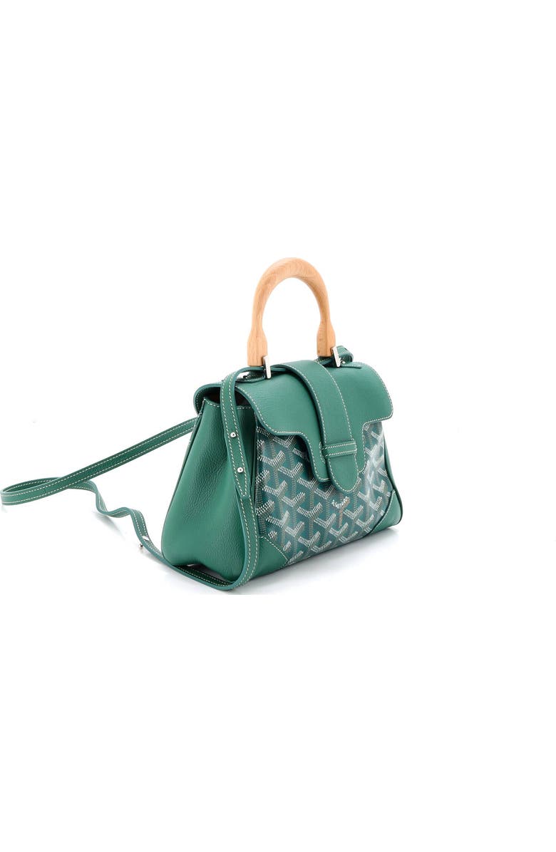 Pre-Owned Goyard Saigon Top Handle Bag Coated Canvas with Leather Mini, Alternate, color, Green
