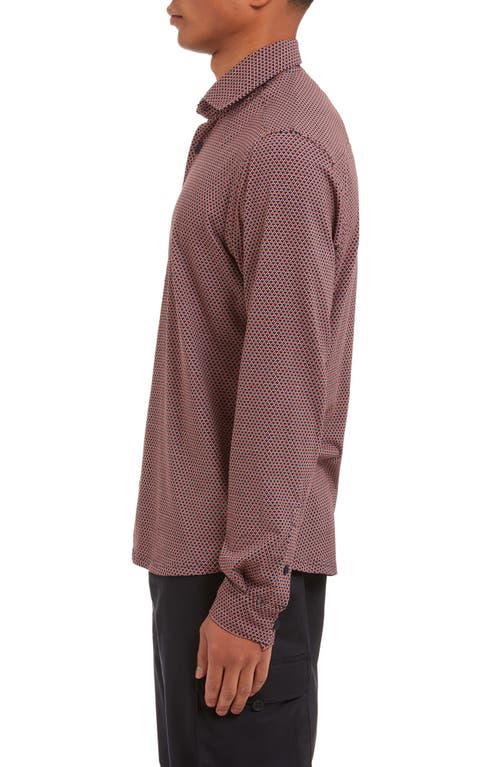 Sealskinz Halvergate Stretch Organic Cotton Button-up Shirt In Navy/red