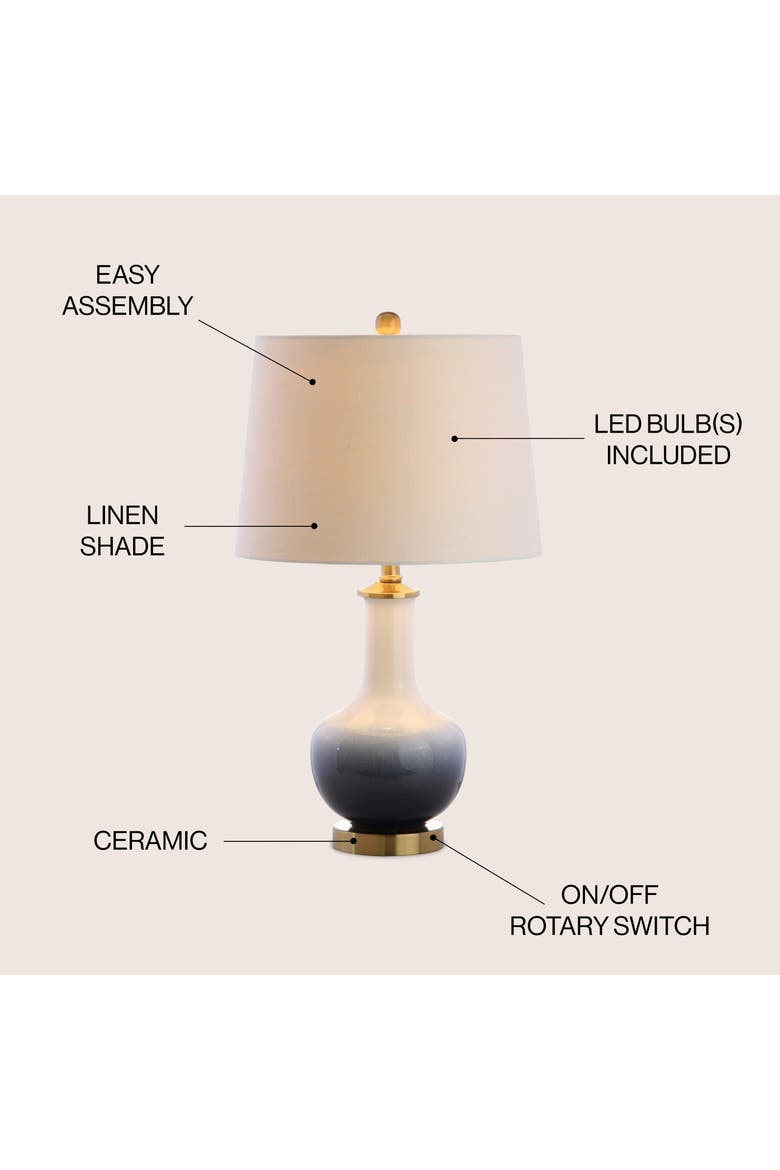 Gradient Ceramic/Brass LED Table Lamp, Alternate, color, White/Navy