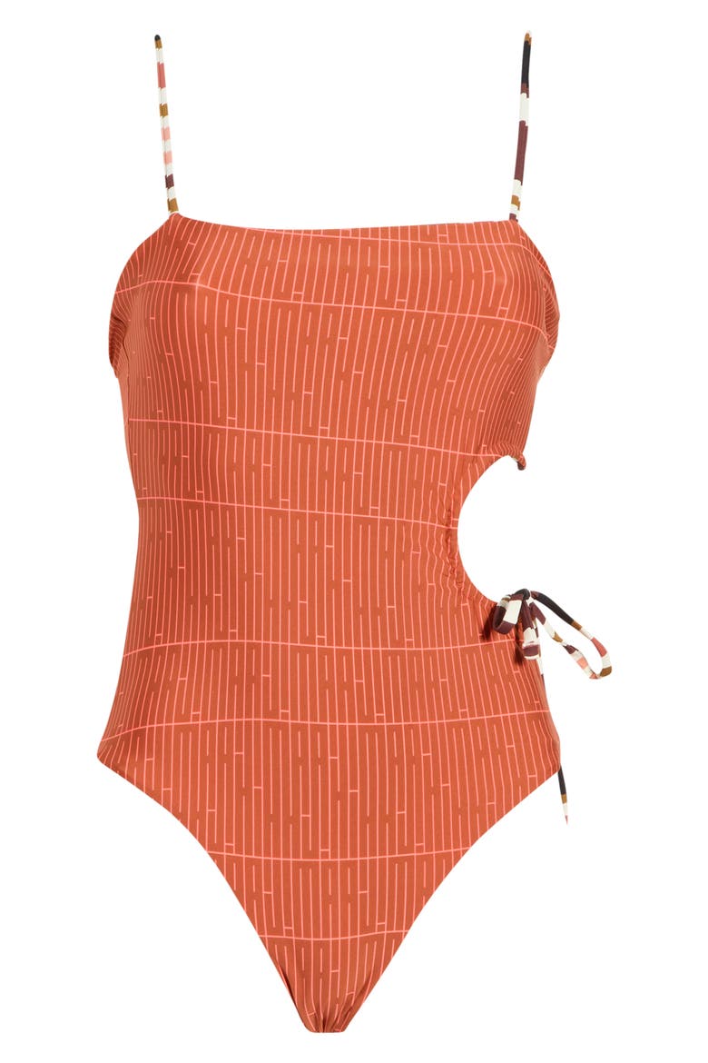 Ann Reversible One-Piece Swimsuit, Alternate, color, BROWN