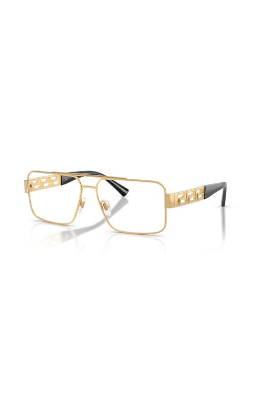 Versace 56mm Rectangle Optical Glasses In Brown