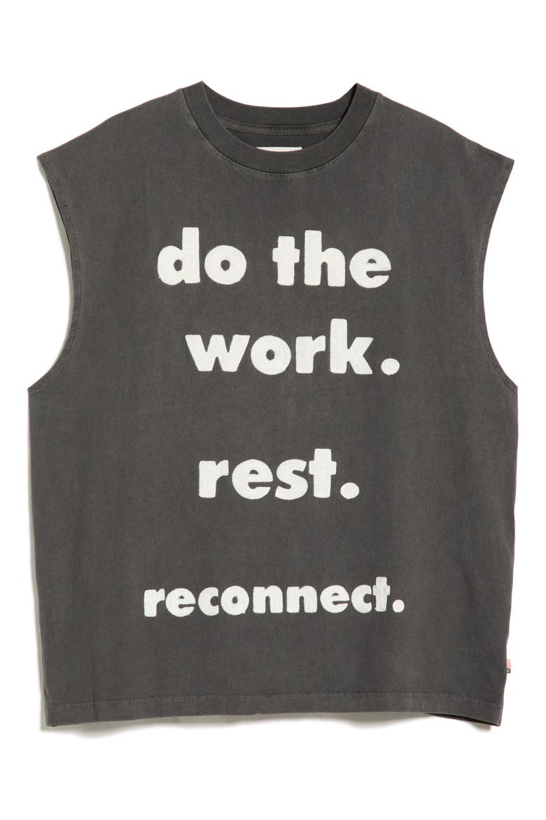 Do the Work Graphic Cotton Tank, Alternate, color, BLACK