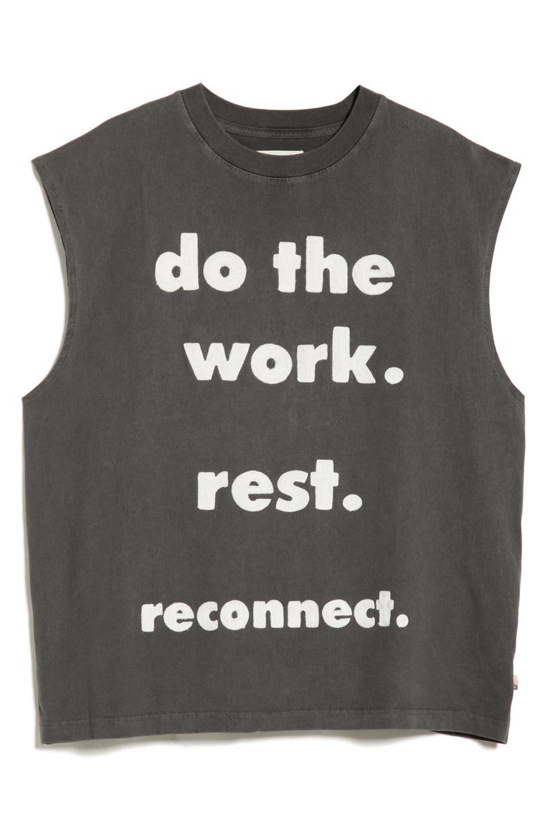 HONOR THE GIFT Do the Work Graphic Cotton Tank, Main, color, Black