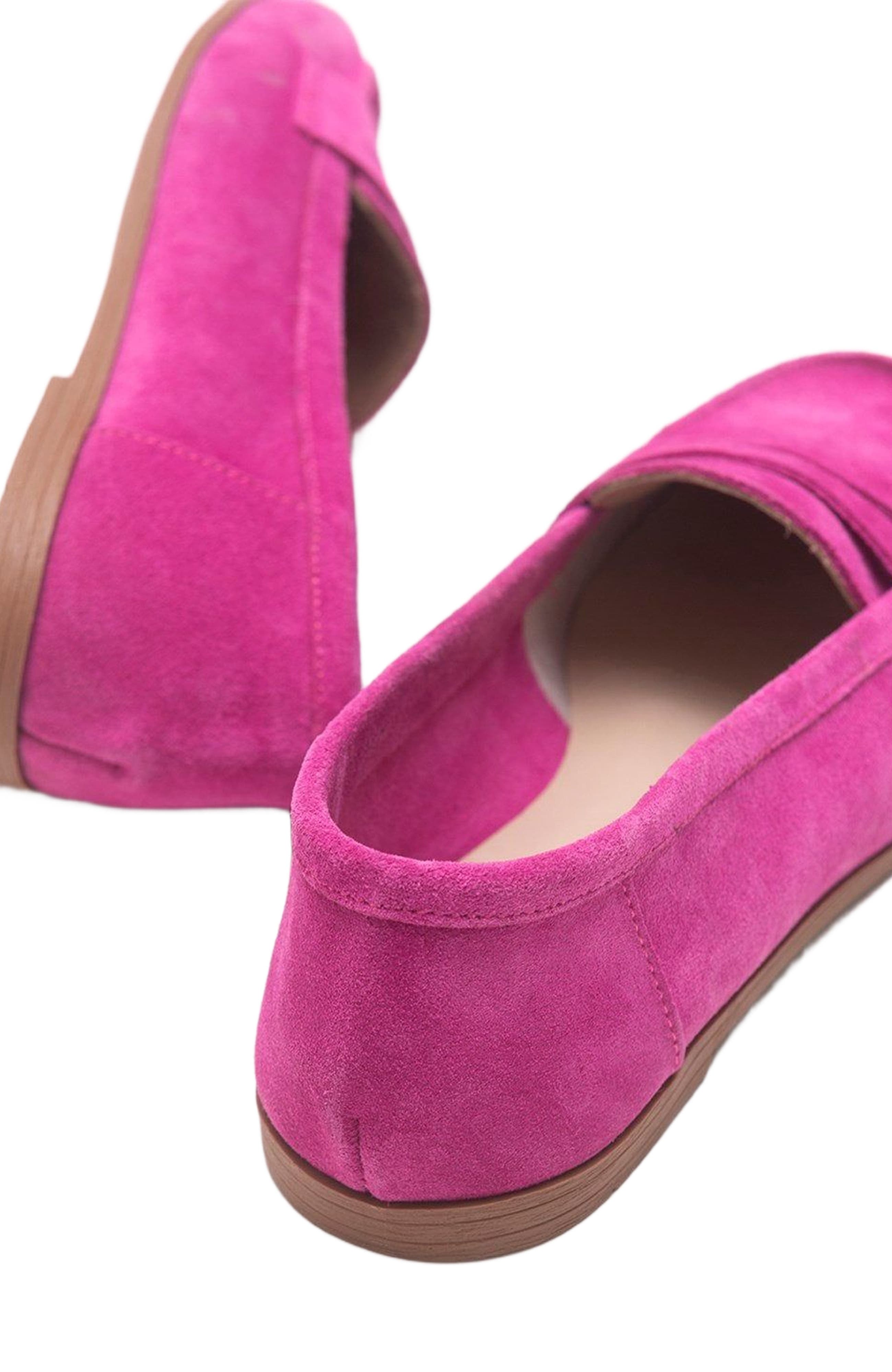 Dorothy Leather Loafer, Alternate, color, Fuchsia Suede Leather