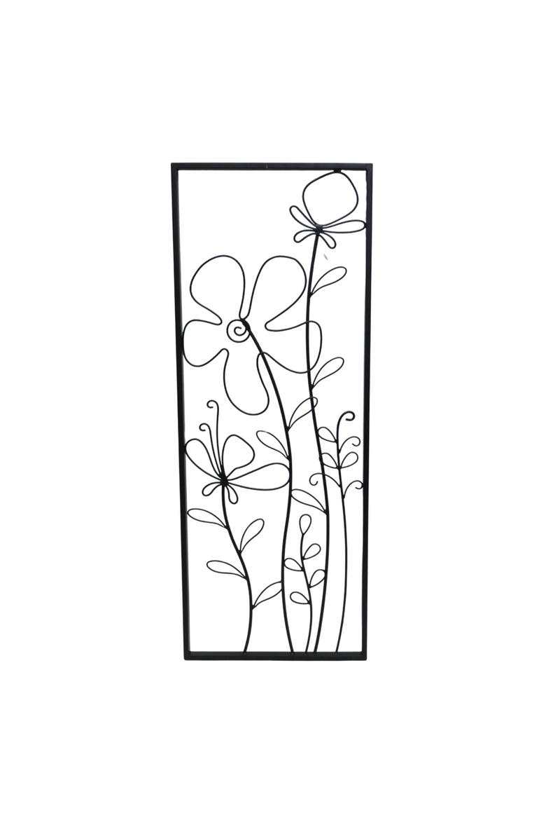 Frame Flower Wall Art, Main, color, Black