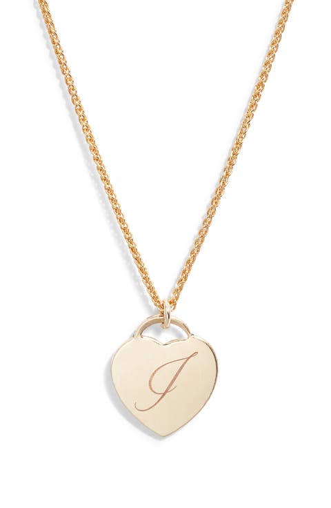 Alice Initial Heart Pendant Necklace