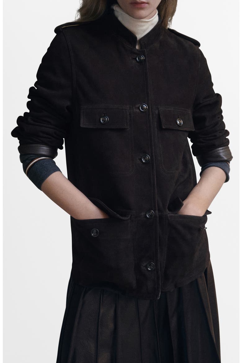 Suede Jacket, Main, color, BROWN