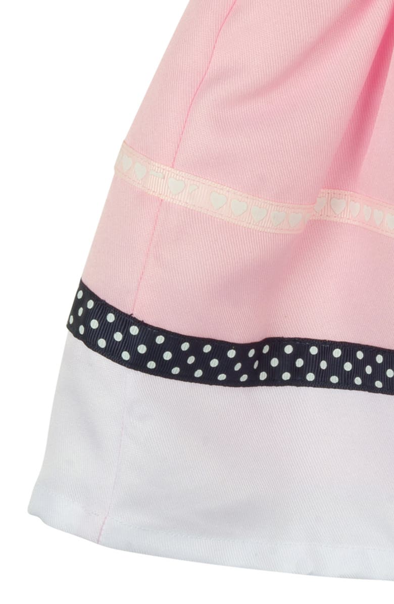 Rare Editions Colorblock Twill Dress with Hat & Bloomers, Alternate, color,