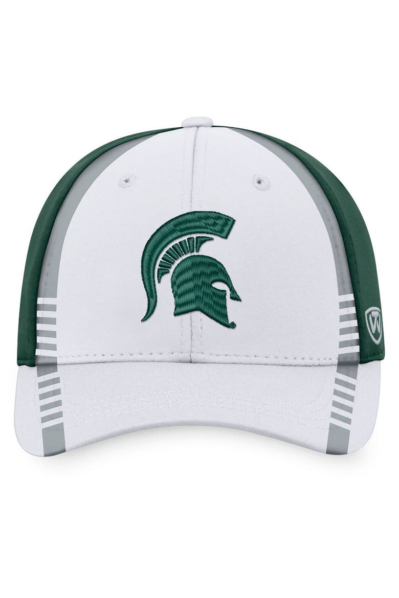 Men's Top of the World White/Green Michigan State Spartans Iconic Flex Hat, Alternate, color, White