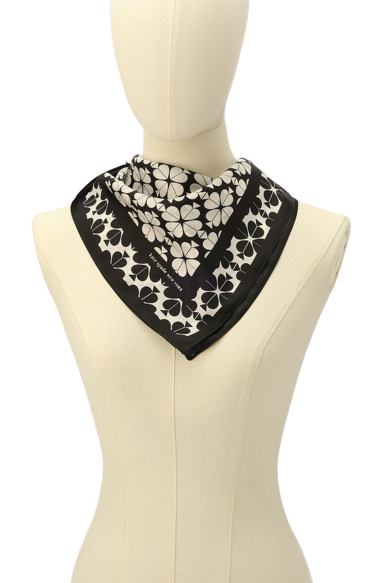 Kate Spade New York spade flower silk bandana, Alternate, color,
