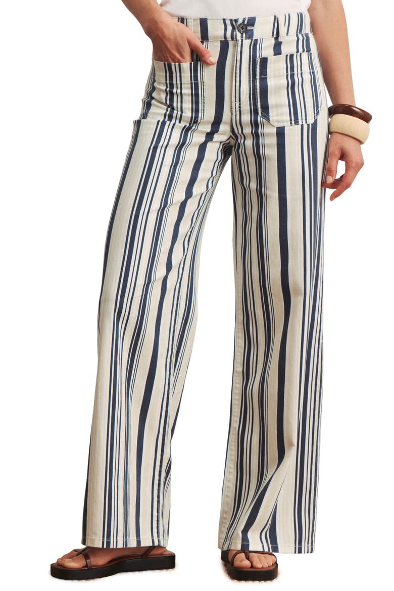 The Marine Stripe Patch Pocket Wide Leg Jeans, Alternate, color, SAIL BLUE STRIPE