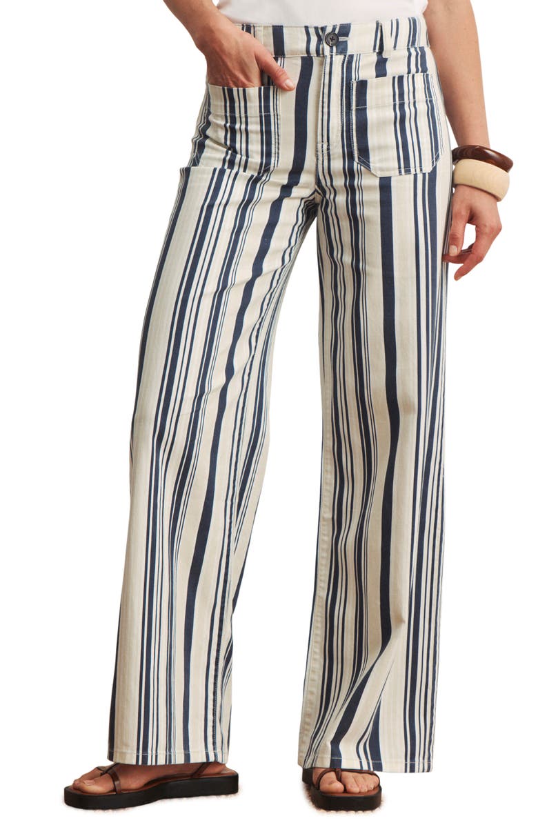 Sanctuary The Marine Stripe Patch Pocket Wide Leg Jeans, Alternate, color, 
