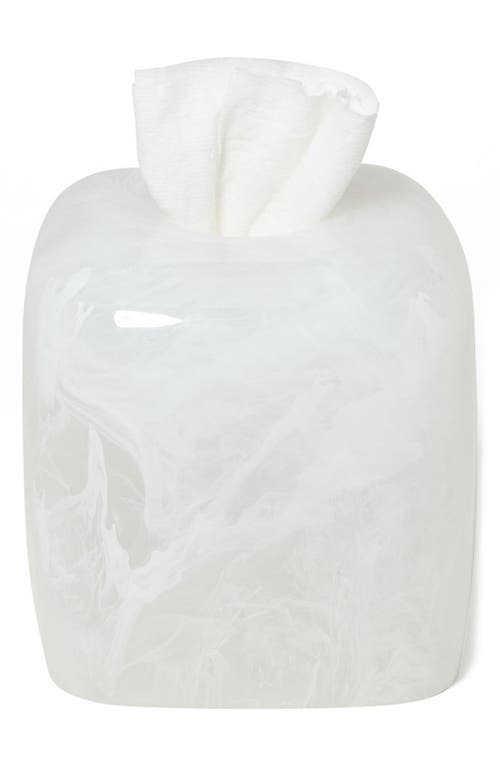 Roselli Trading Company Clouds Tissue Box Cover In White
