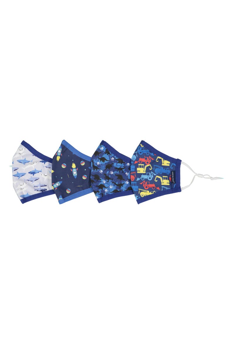 Assorted 4-Pack Kids' Face Masks, Main, color, NVK-NAVY