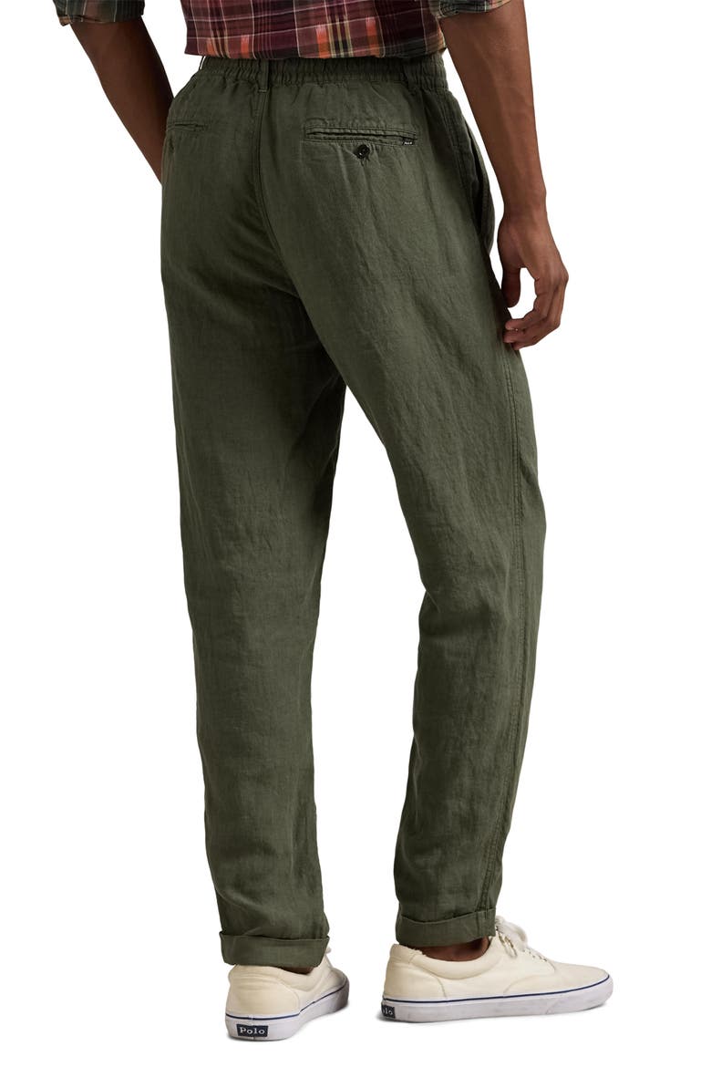 Slim Tapered Linen Pants, Alternate, color, NEW OLIVE