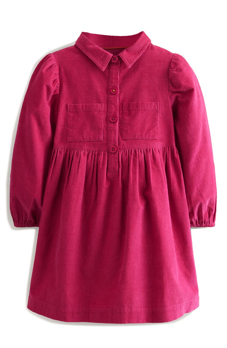 Mini Boden Kids' Aubrey Puff Sleeve Corduroy Shirtdress, Main, color,