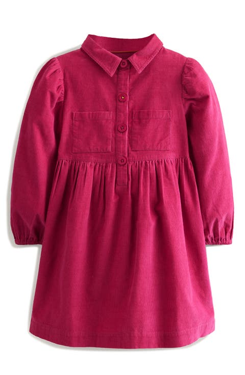 Kids' Aubrey Puff Sleeve Corduroy Shirtdress (Toddler, Little Kid & Big Kid)