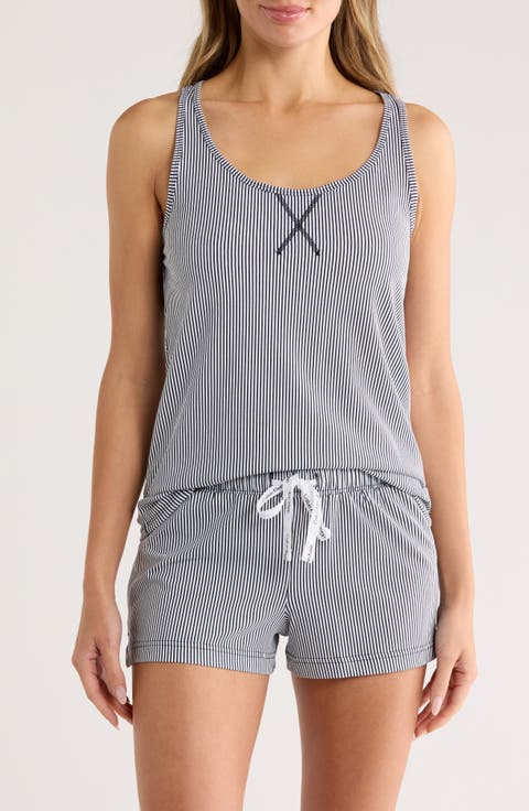 Jersey Tank & Shorts Pajama 2-Piece Set