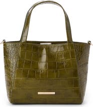 Brahmin Small Mona Croc Embossed Leather Tote