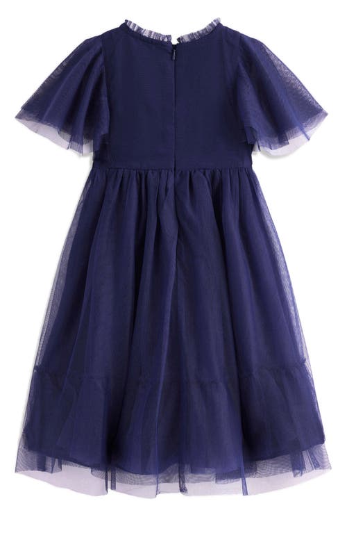 Mini Boden Kids' Embroidered Tulle Party Dress In Blue