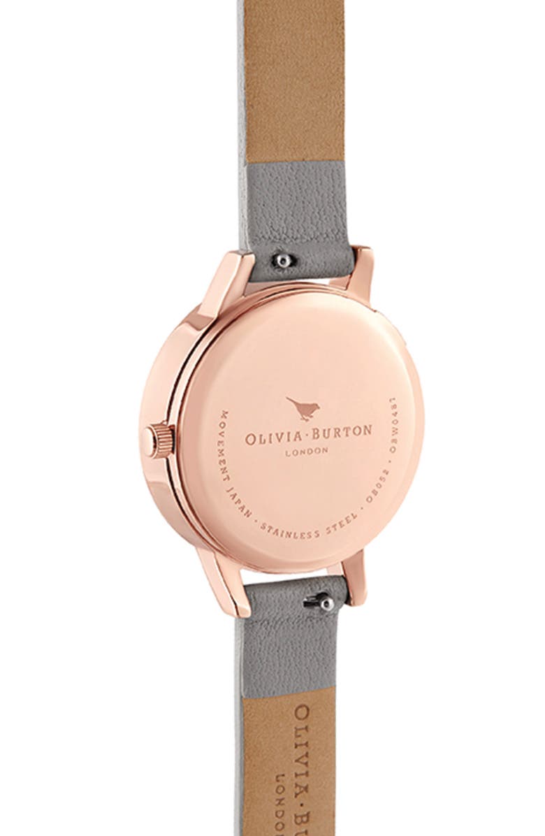 Olivia Burton Snow Globe Leather Strap Watch, 30mm, Alternate, color, 