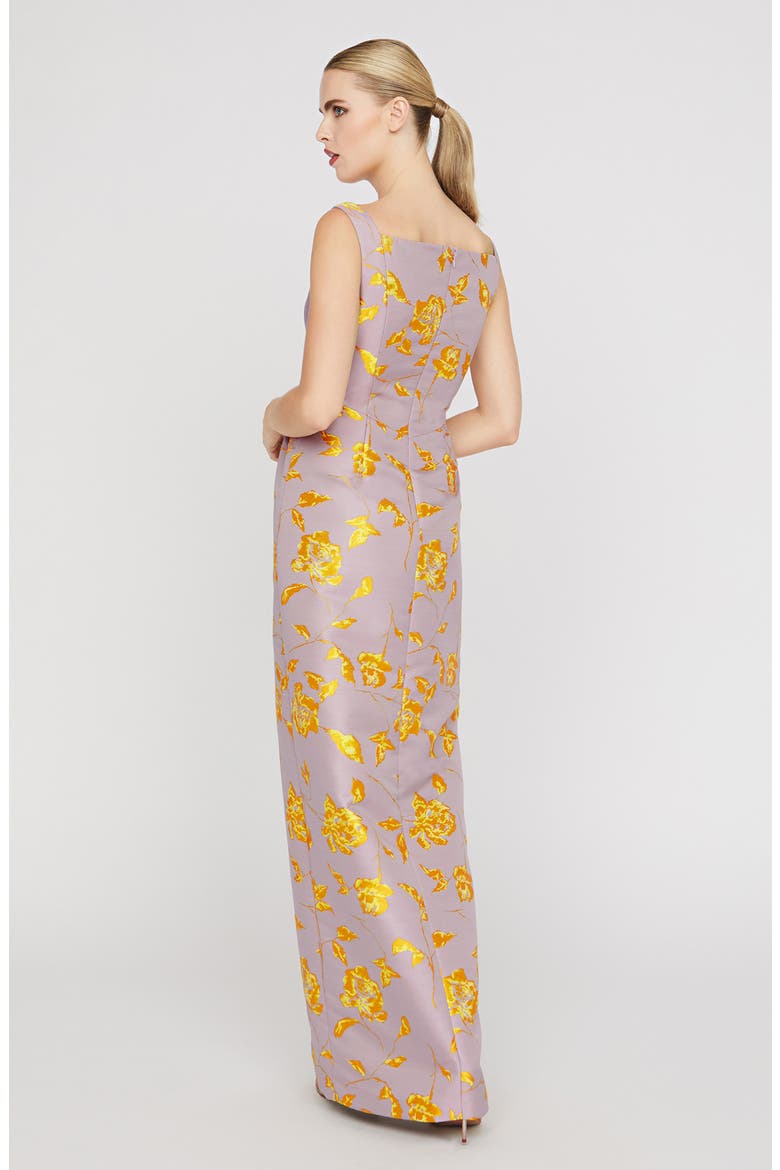 Indiana Floral Column Gown, Alternate, color, LILAC MIST/ GOLD HONEY