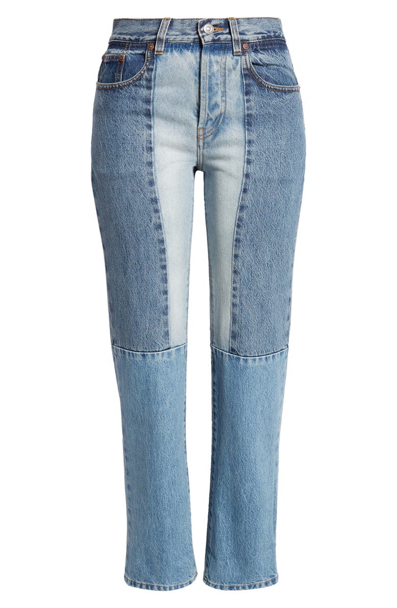 Victoria Beckham Victoria High Waist Colorblock Jeans, Alternate, color,