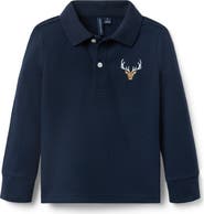 Janie and Jack Embroidered Deer Pique Polo