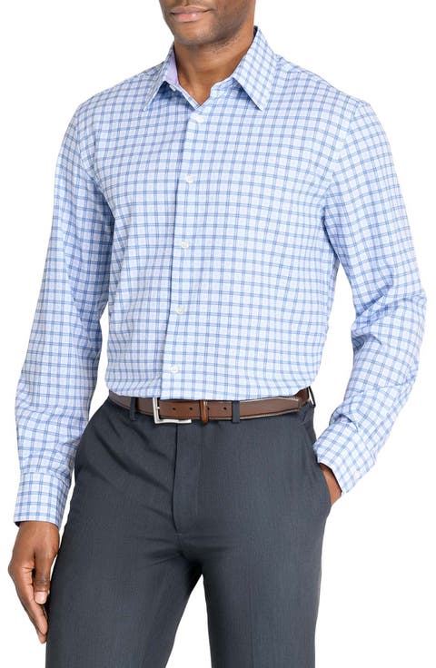 Regular Fit Plaid Performance Dress Shirt (Regular & Big)