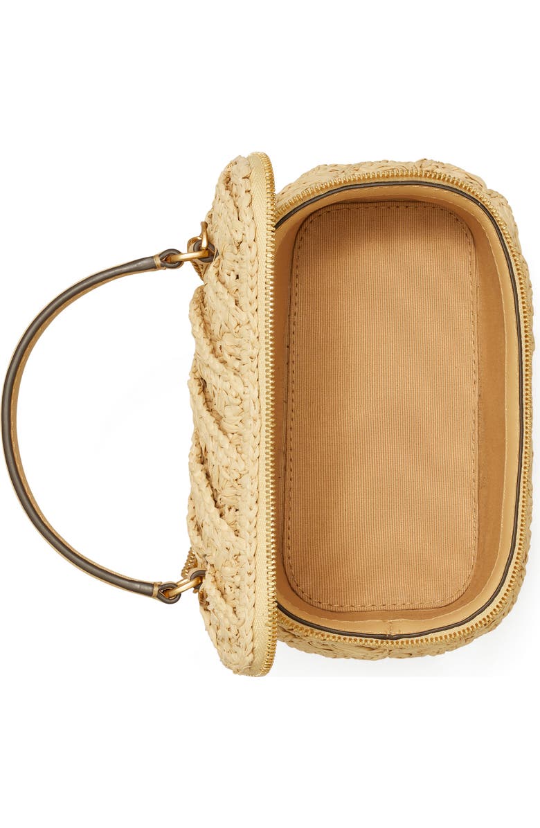 Tory Burch Kira Crochet Raffia Vanity Case, Alternate, color,