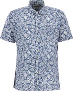 Barbour Jackstone Leaf Print Short Sleeve Cotton Button-Up Shirt