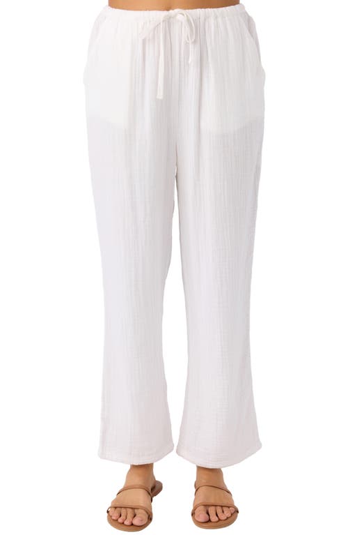 O'neill Brenda Crinkle Cotton Drawstring Pants In White
