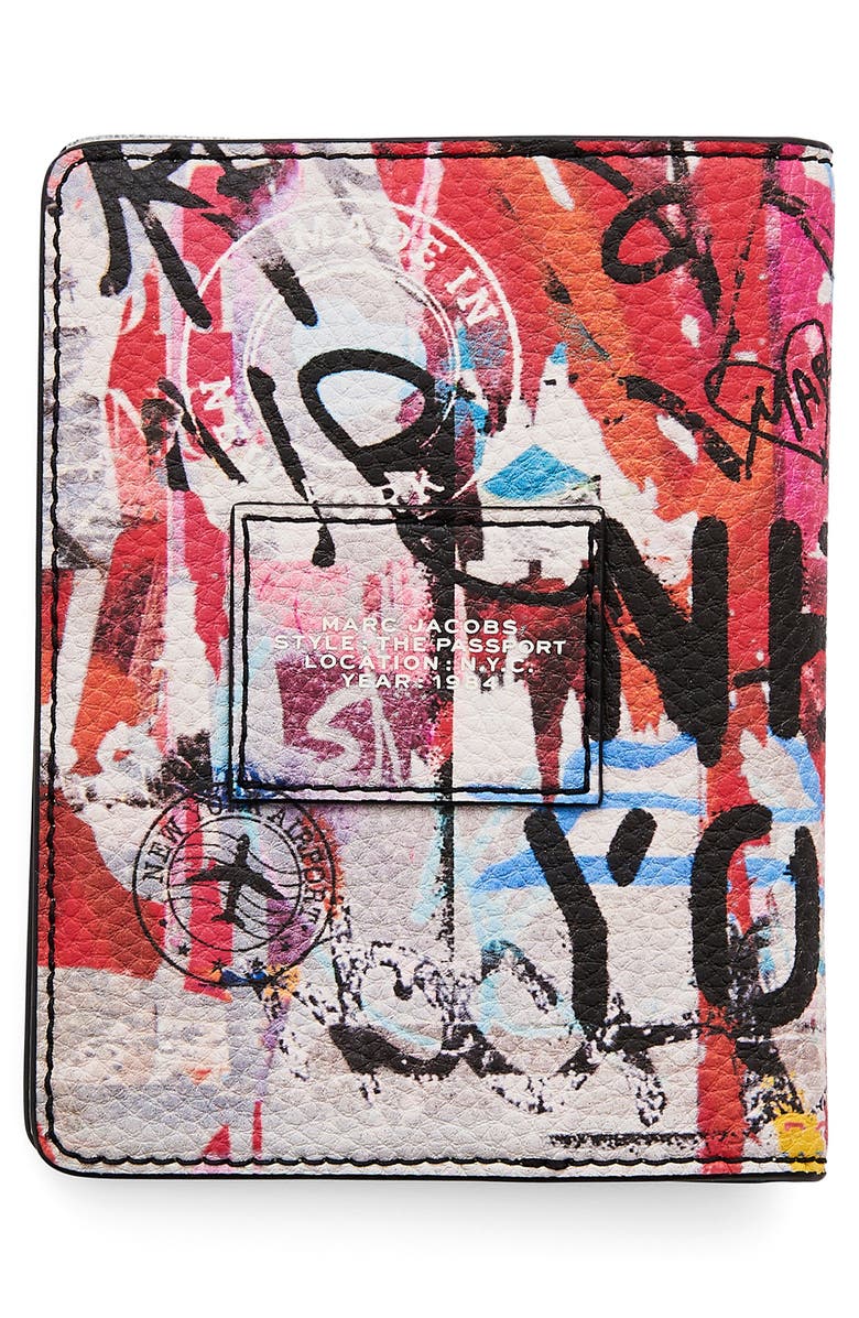 Marc Jacobs The Graffiti Leather Passport Case, Alternate, color,
