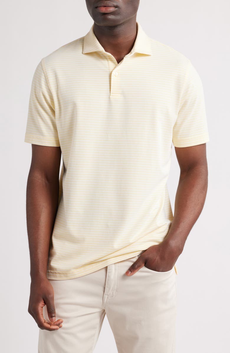 Peter Millar Crown Crafted Albatross Stripe Pima Cotton Blend Polo, Main, color, Crenshaw