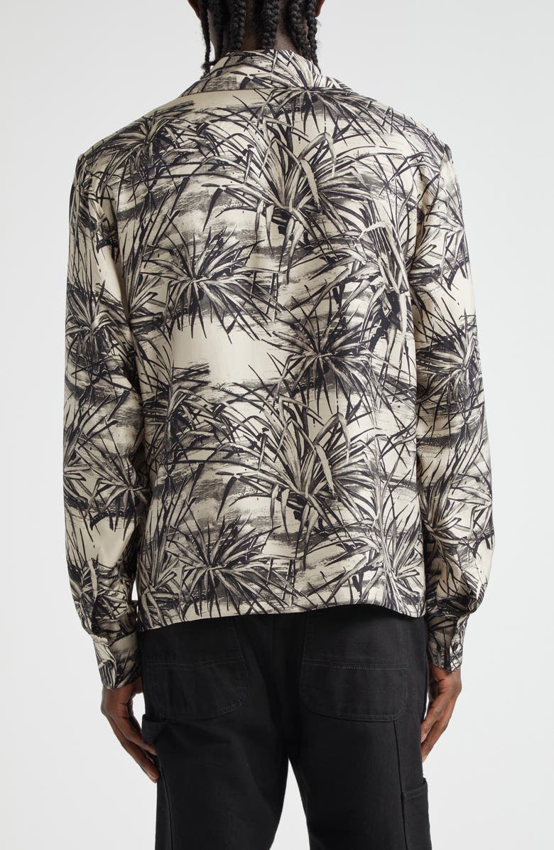 AMIRI Tropical Print Silk Bowling Shirt, Alternate, color,